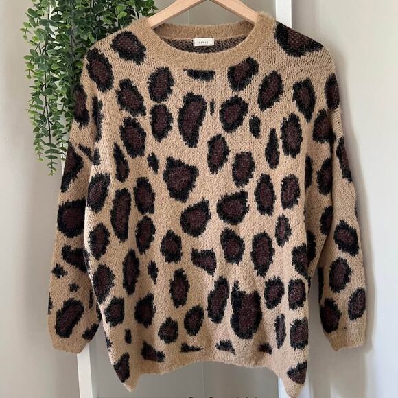 Anthropologie Debut Leopard Print Sweater - Picture 1 of 4